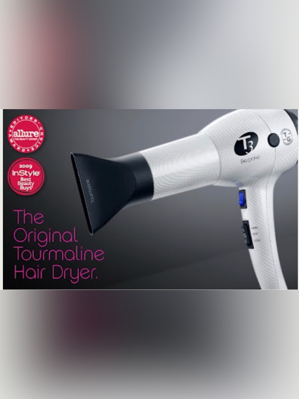 T3 Micro Featherweight/ Quiet Hair Dryer with Black Nozzle